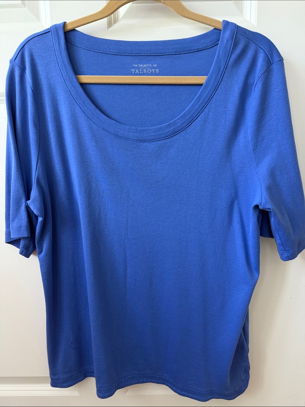 Talbots Elbow Sleeve Scoop Neck Tee - Blue size XL
